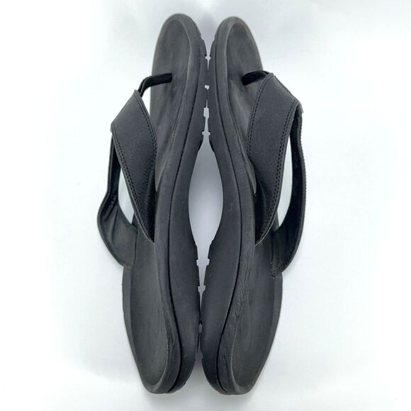 Mens Olukai Ohana 10110A-4040 Black Flip-Flop Comfort Sandals Size US 16 EU 49
